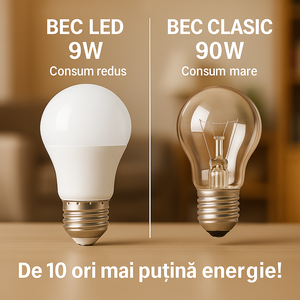 Pachet Promo 6+2 Becuri LED Ultra Economice, Consum Redus 90% la Curent, Iluminare Puternică, Durată 15 Ani