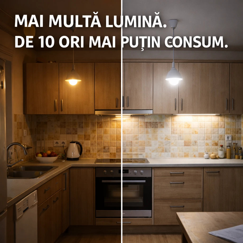 Pachet Promo 8 Becuri LED Ultra Economice (6+2 GRATIS), Consum Redus 90%, Iluminare Puternică, Durată 15 Ani